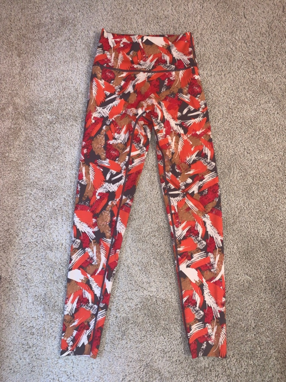 Aerie Offline Women’s Small High-Waist Abstract Orange Brown Print 7/8 Leggings